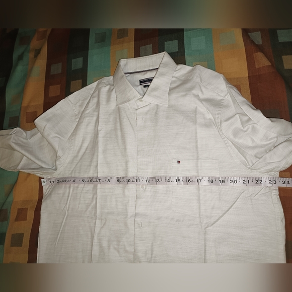 Tommy Hilfiger Off White Regular Fit Formal Men's Shirt - Picture 14 of 14